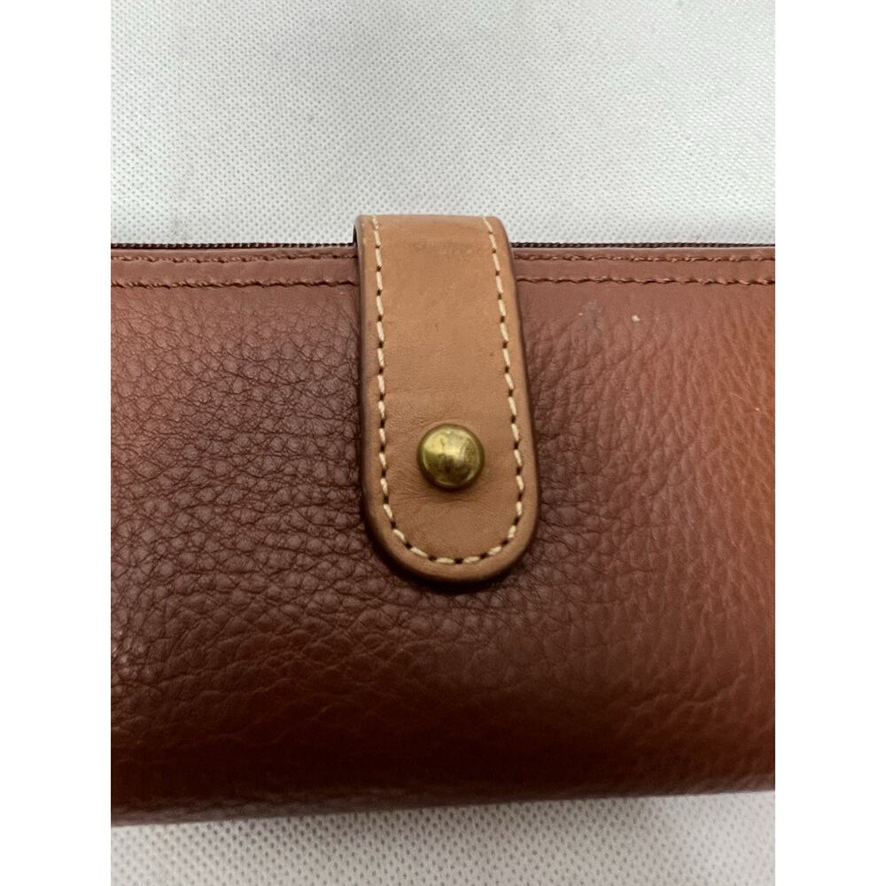 Fossil Keely Tab Clutch In Brown Multi Snap Close… - image 2